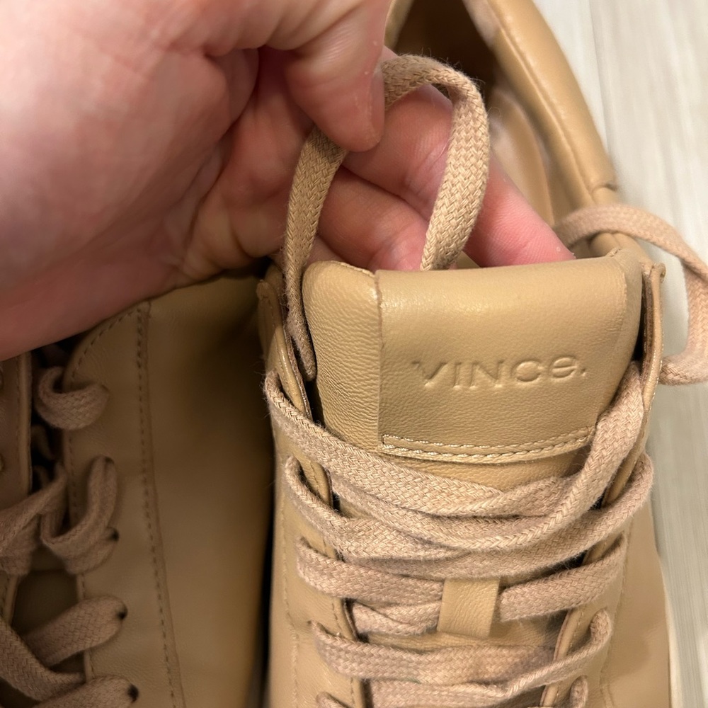 Vince Gabi Tan Leather Sneakers - Picture 7 of 8